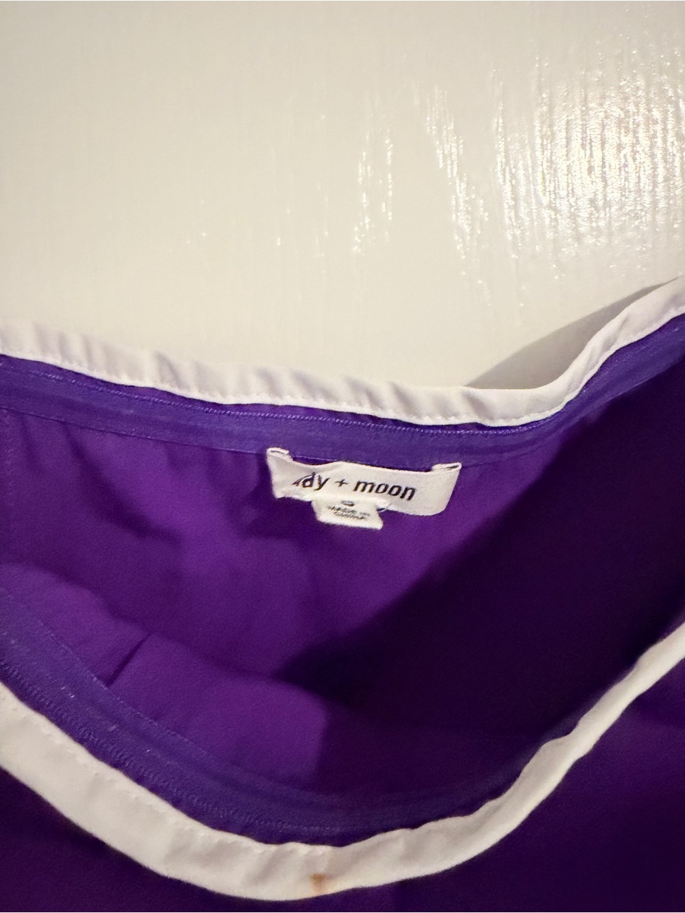 Day + Moon Purple Strapless Dress with White Trim - Picture 6 of 10